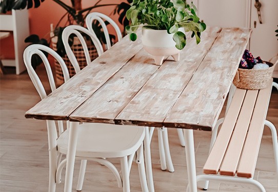 Create a table with an aged and patinated look